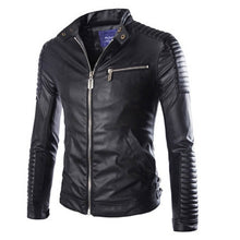 Load image into Gallery viewer, Jacket Men Polyester Lined PU Motorcycle Suede Jackets Male Slim Fit
