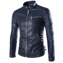 Load image into Gallery viewer, Jacket Men Polyester Lined PU Motorcycle Suede Jackets Male Slim Fit